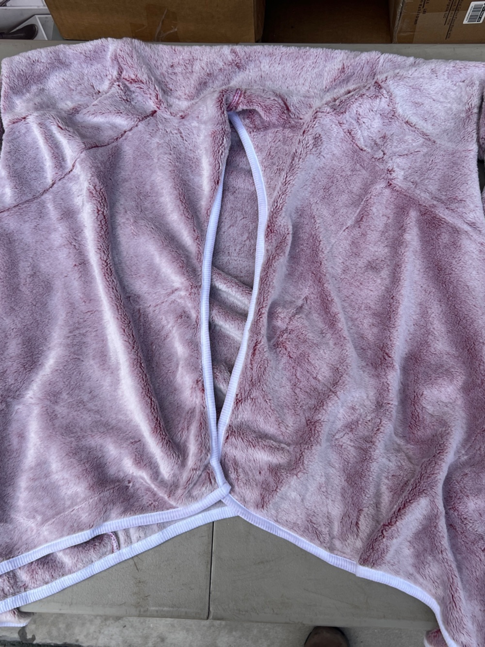 Plush Open-Front Robe Wrap - Light Mauve Pink